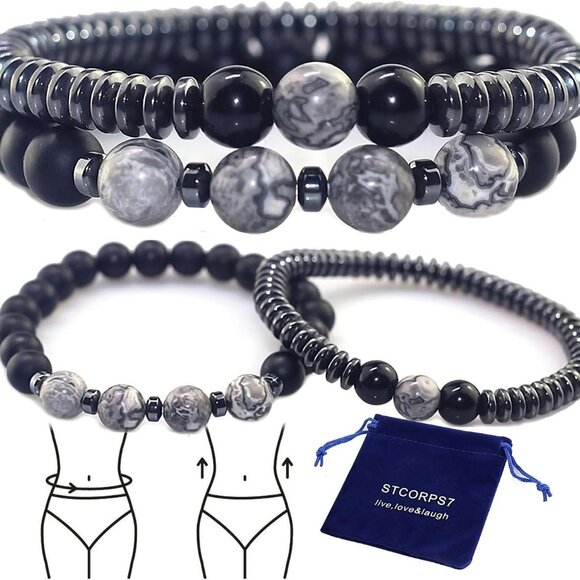Magnetic Healing Bracelet – Adjustable Hematite Bracelet for Lymph Drainage, Art - Picture 1 of 8